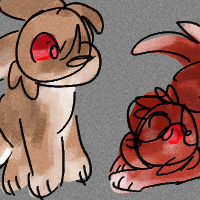 rough sketches of vampires SMP scott + owen + shelby + pyro as wolves. scott is a white wolf, owen is a black wolf, pyro is a brown wolf, & shelby is a red wolf.